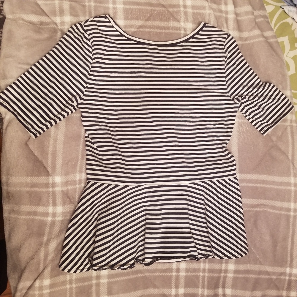 Stripped Peplum Shirt